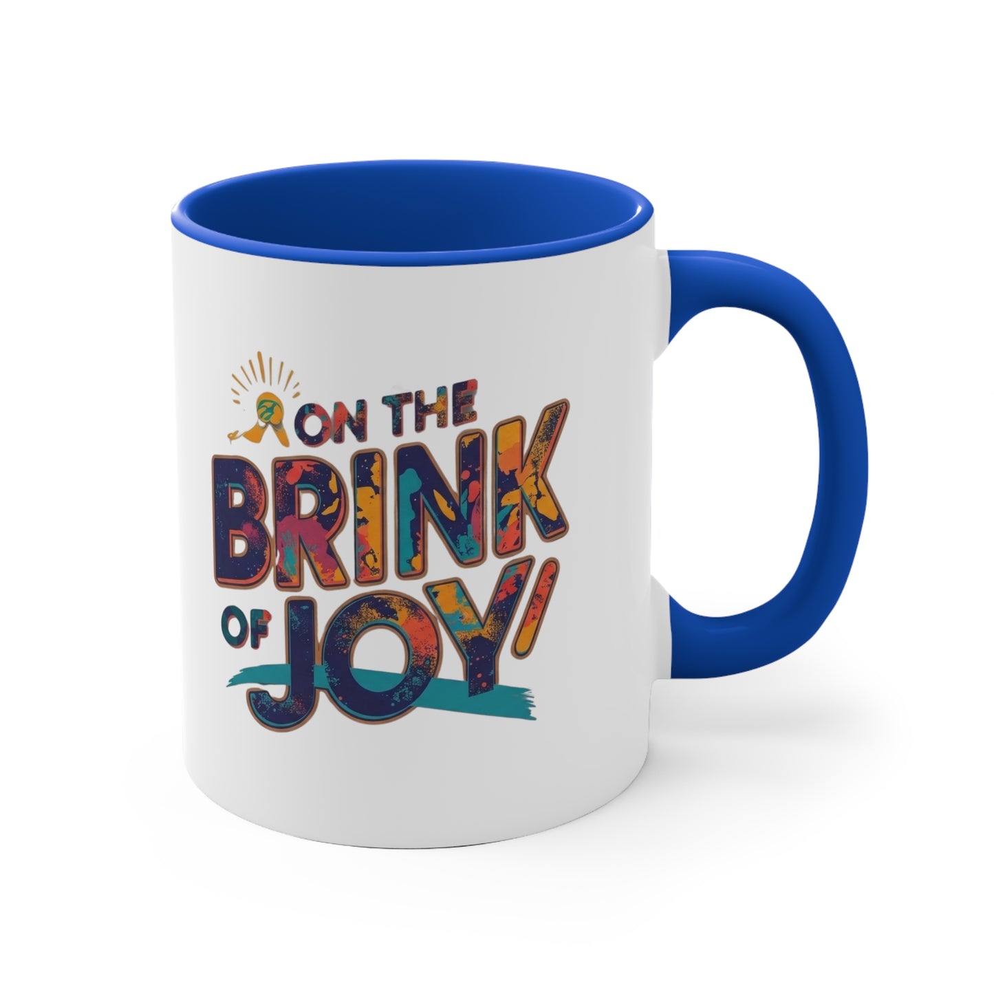 Abstract Typography Accent Mug | 11oz Color Accent Coffee Mug | On the BRINK of JOY