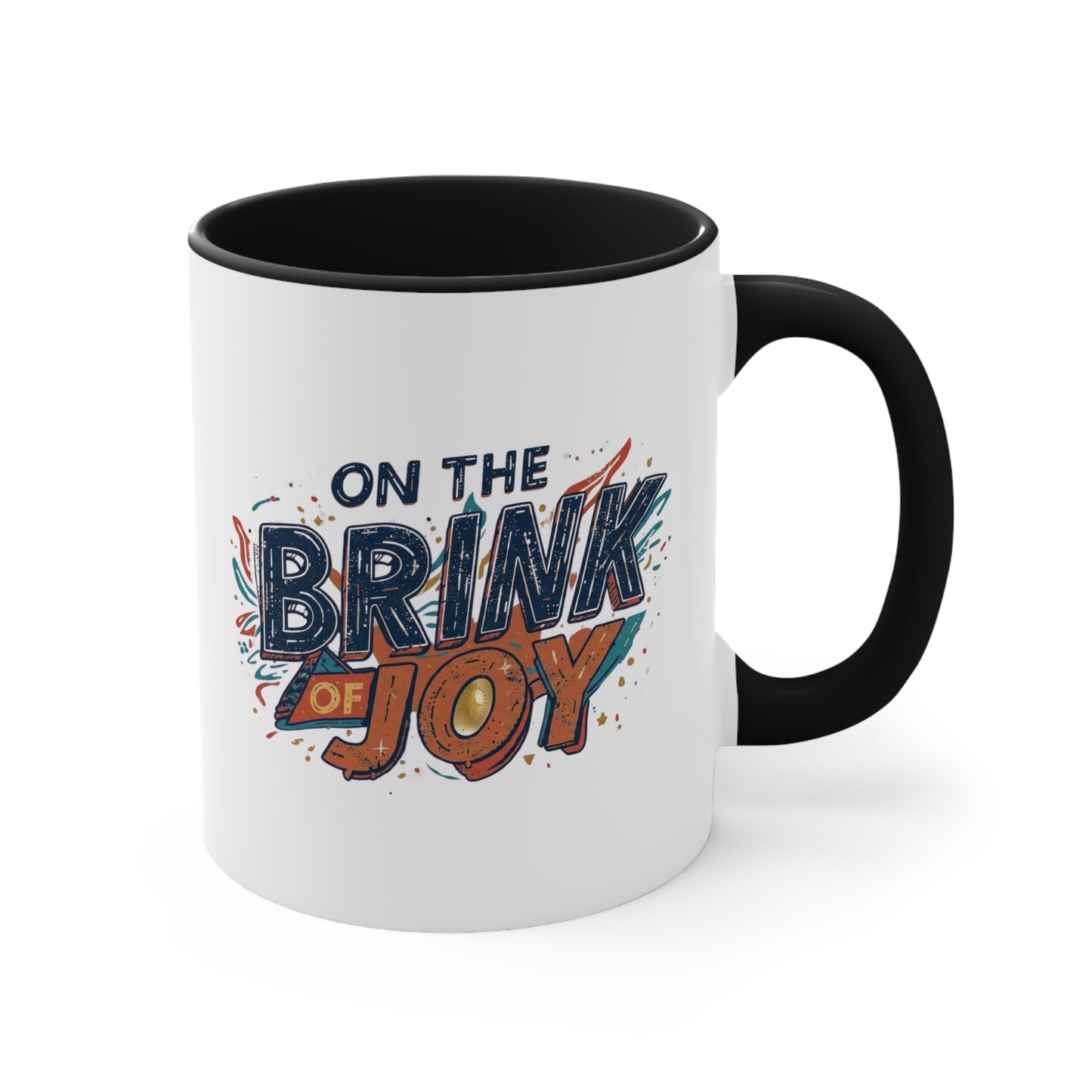 Abstract Typography Bright Accent Mug | 11oz Bold Accent Coffee Mug | On the BRINK of JOY