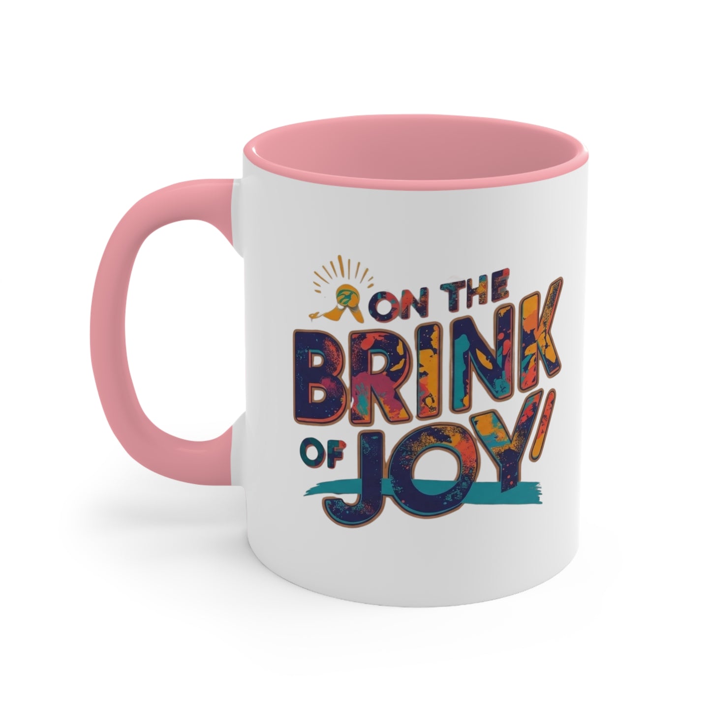 On the Brink of Joy: Abstract Accent Mug | 11oz Bold Two-Tone Inspirational Coffee Cup
