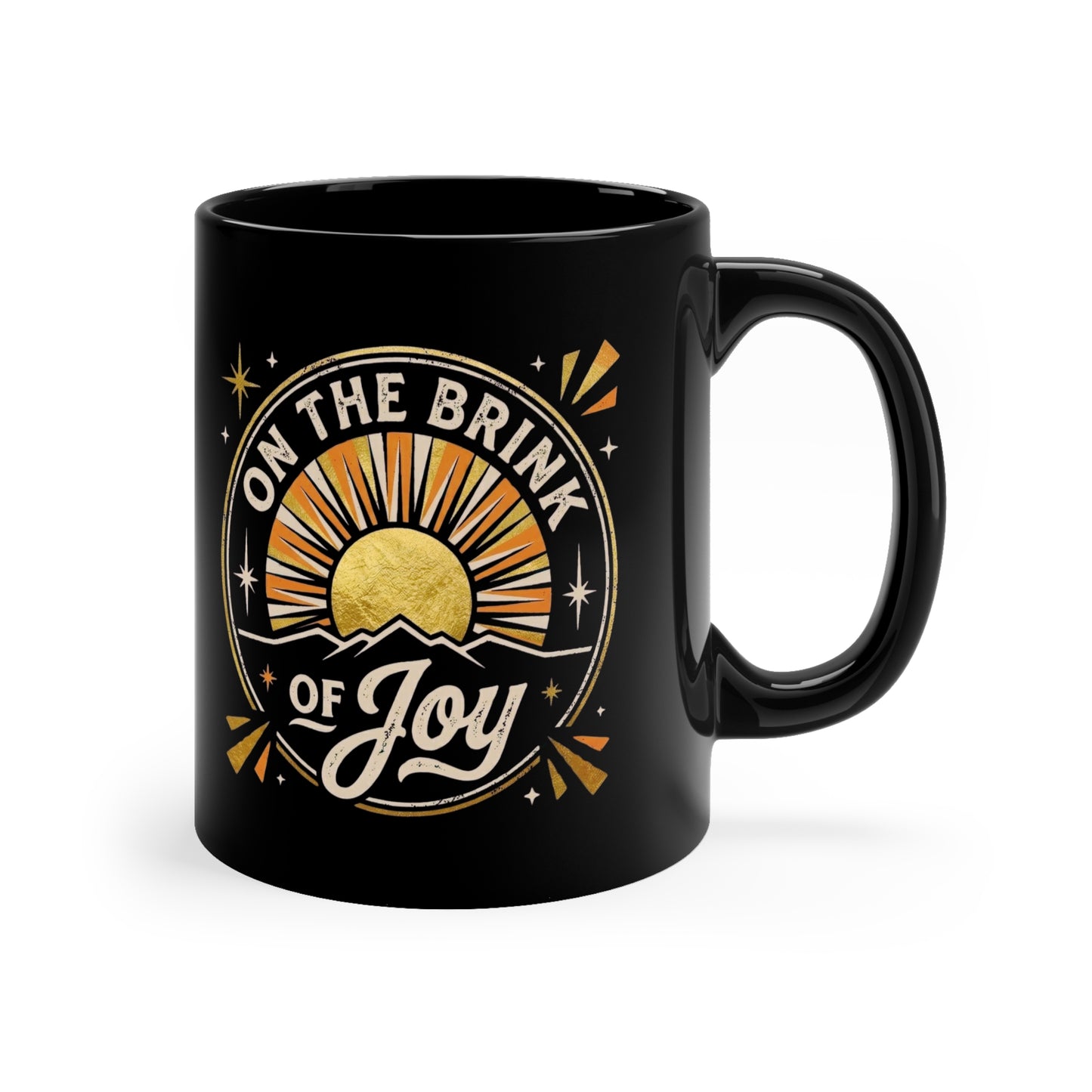 Retro Sunrise Coffee Mug | Vintage Mountain Sunrise Ceramic Mug | On the BRINK of JOY