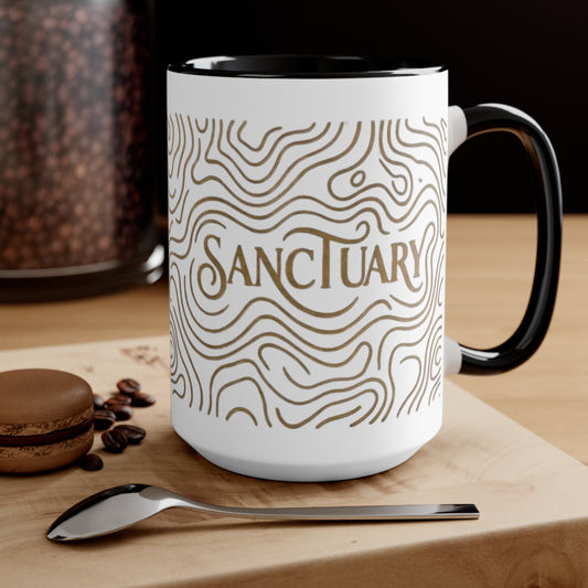 Sanctuary Accent Mug | Gold Line Art Coffee Mug | On the BRINK of JOY