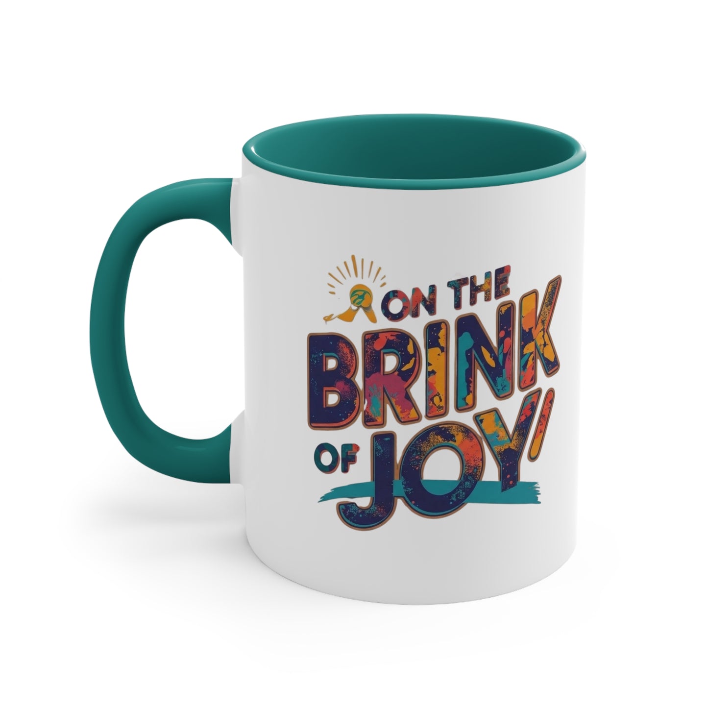 Abstract Typography Accent Mug | 11oz Color Accent Coffee Mug | On the BRINK of JOY