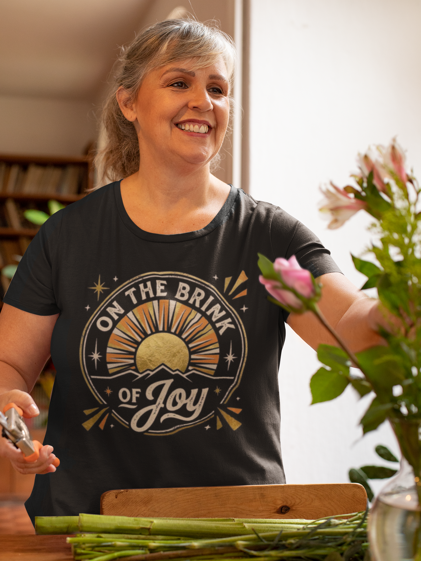 Retro Sunrise Tee | Vintage Mountain Sunrise Graphic Shirt | On the BRINK of JOY