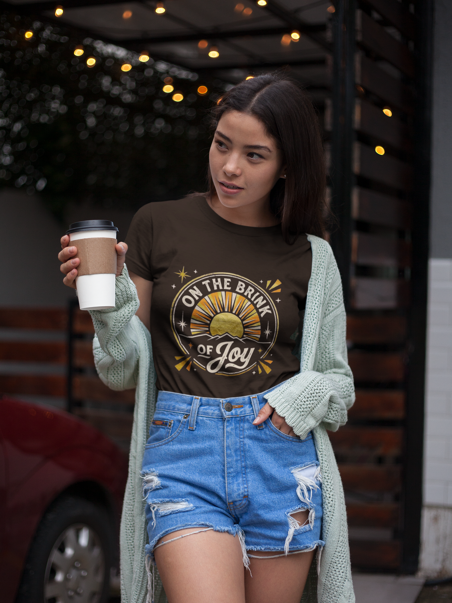 Retro Sunrise Tee | Vintage Mountain Sunrise Graphic Shirt | On the BRINK of JOY