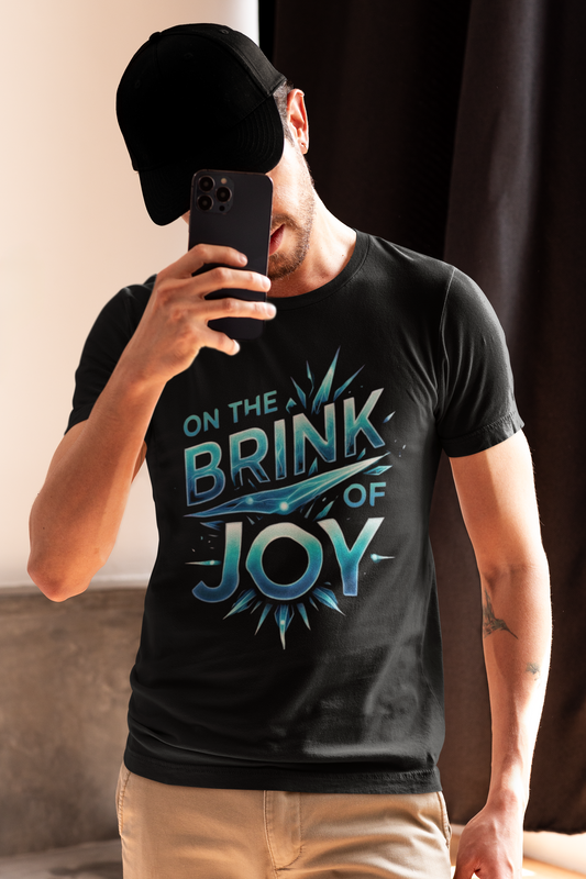 On the Brink of Joy: Electric Shatter Graphic Tee | Premium Masculine Aesthetic T-Shirt