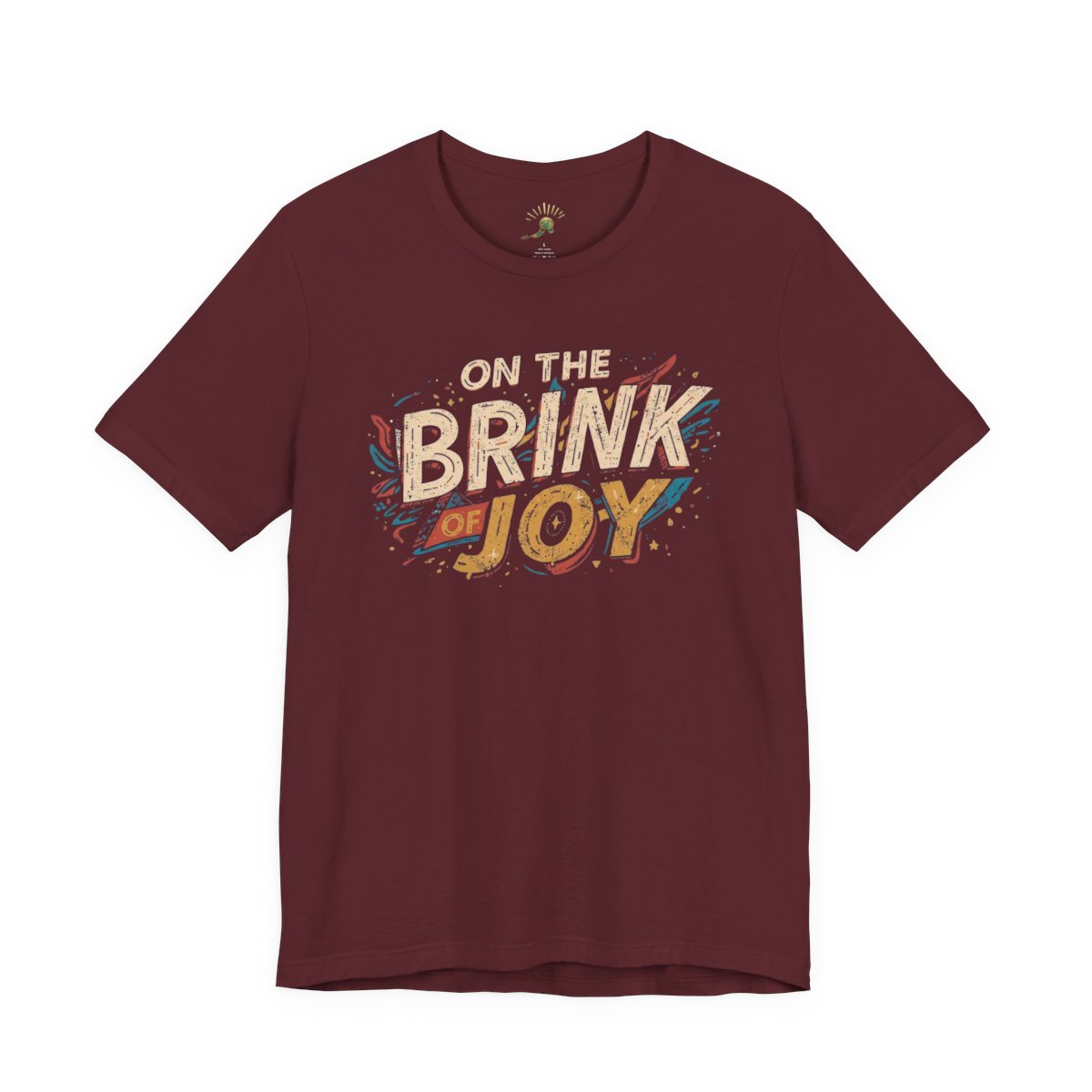 Abstract Typography Bold Tee | Distressed Retro Pop Art Graphic Shirt | On the BRINK of JOY