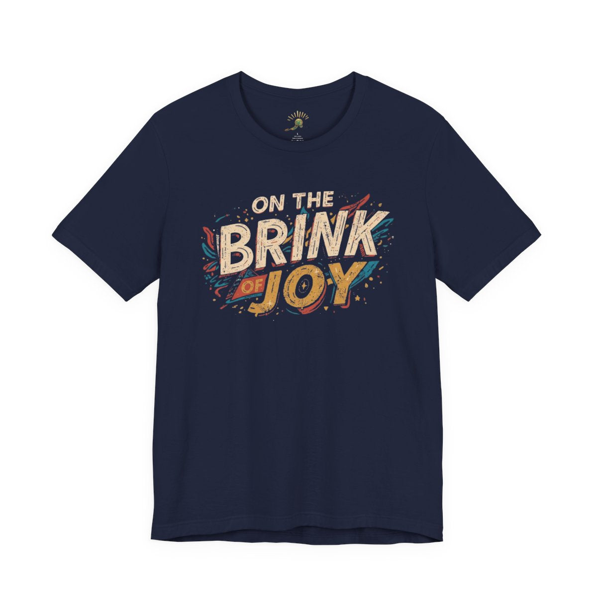 Abstract Typography Bold Tee | Distressed Retro Pop Art Graphic Shirt | On the BRINK of JOY