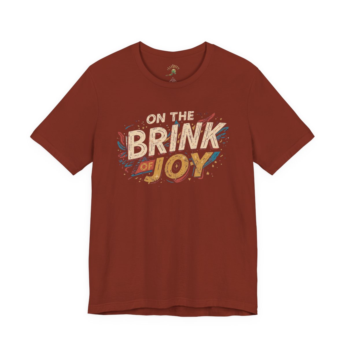 Abstract Typography Bold Tee | Distressed Retro Pop Art Graphic Shirt | On the BRINK of JOY