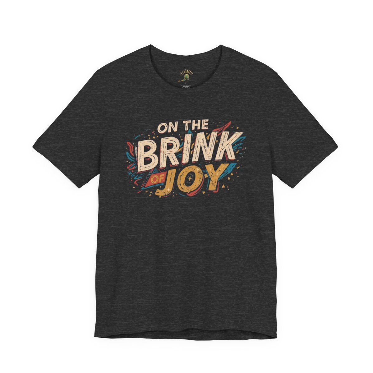 Abstract Typography Bold Tee | Distressed Retro Pop Art Graphic Shirt | On the BRINK of JOY
