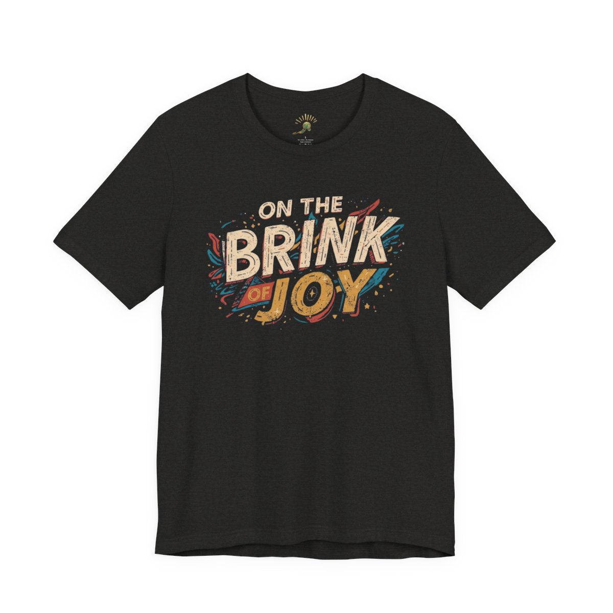 Abstract Typography Bold Tee | Distressed Retro Pop Art Graphic Shirt | On the BRINK of JOY