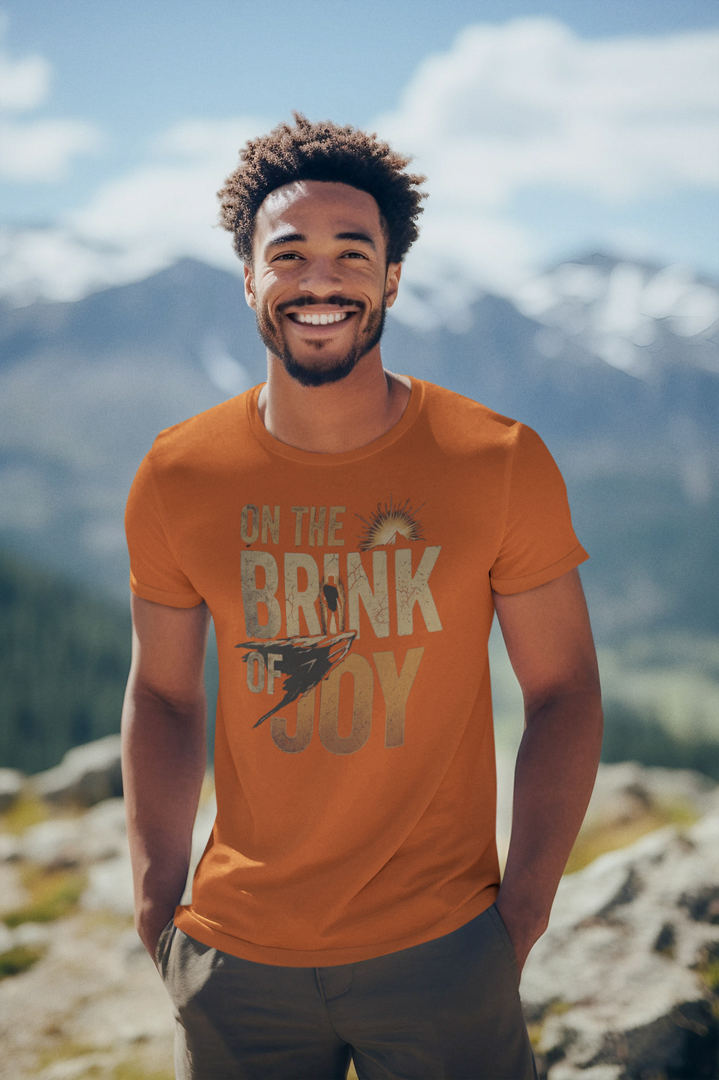 Vintage Mountain Adventure Tee | Distressed Mountain Graphic Shirt | On the BRINK of JOY