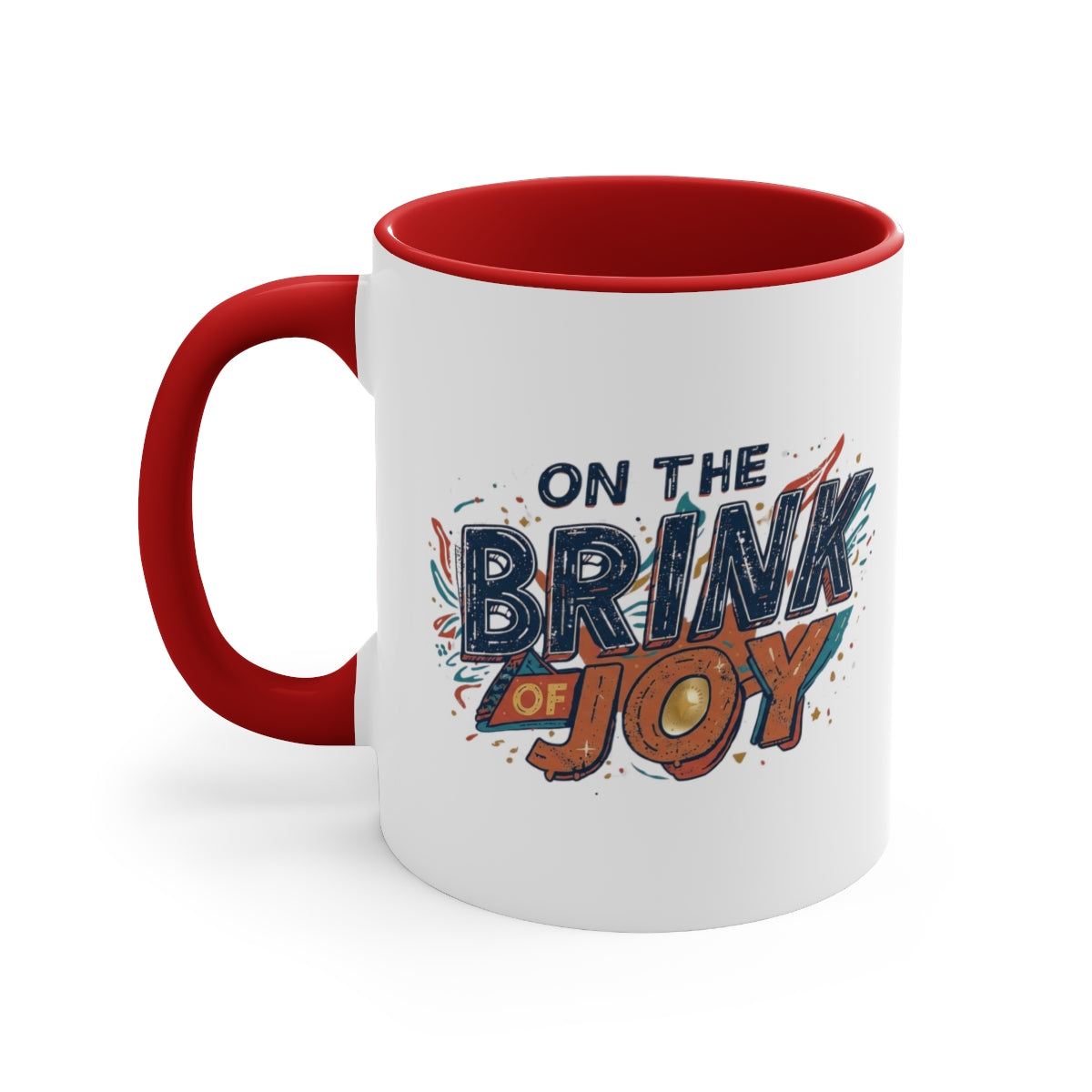 Abstract Typography Bright Accent Mug | 11oz Bold Accent Coffee Mug | On the BRINK of JOY