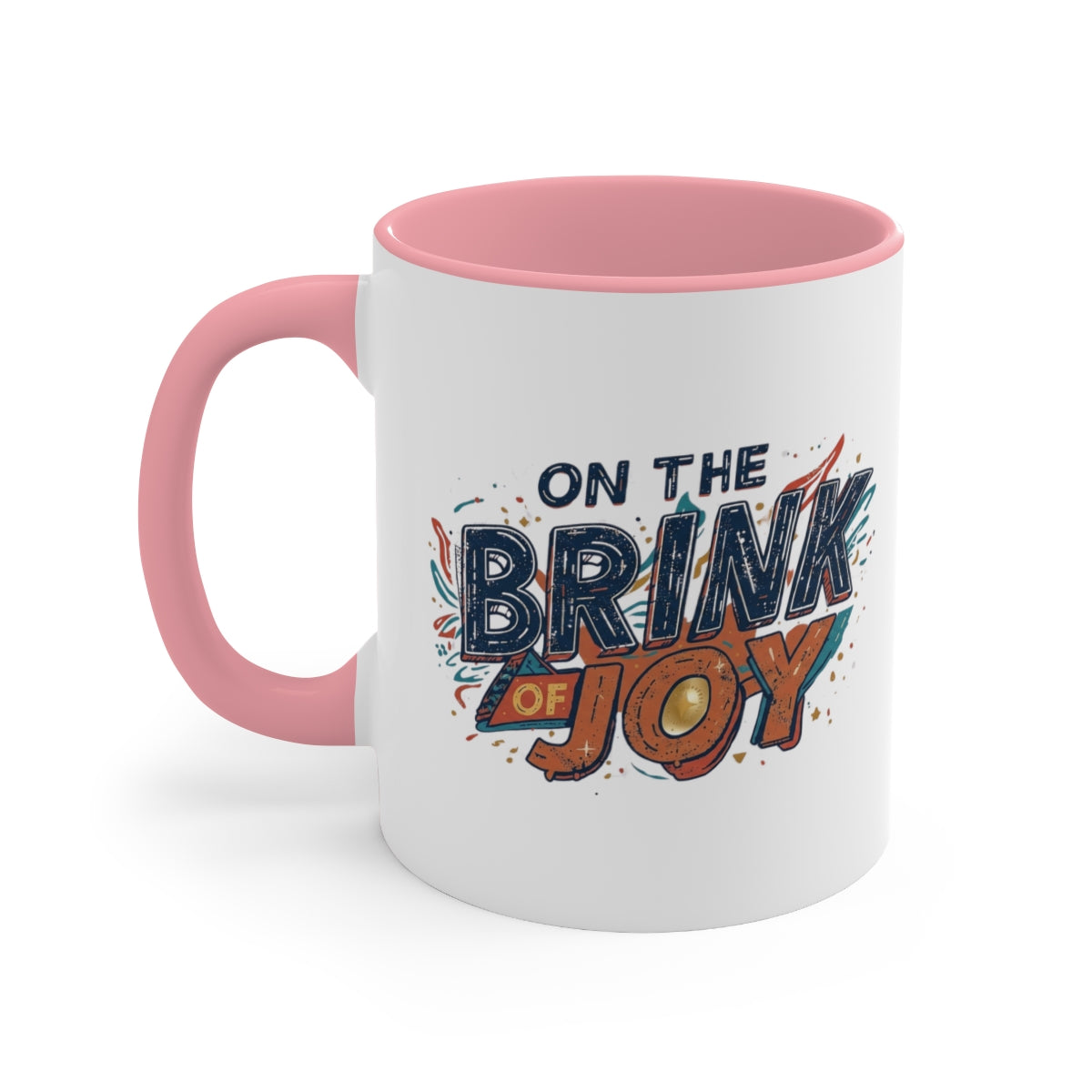 Abstract Typography Bright Accent Mug | 11oz Bold Accent Coffee Mug | On the BRINK of JOY