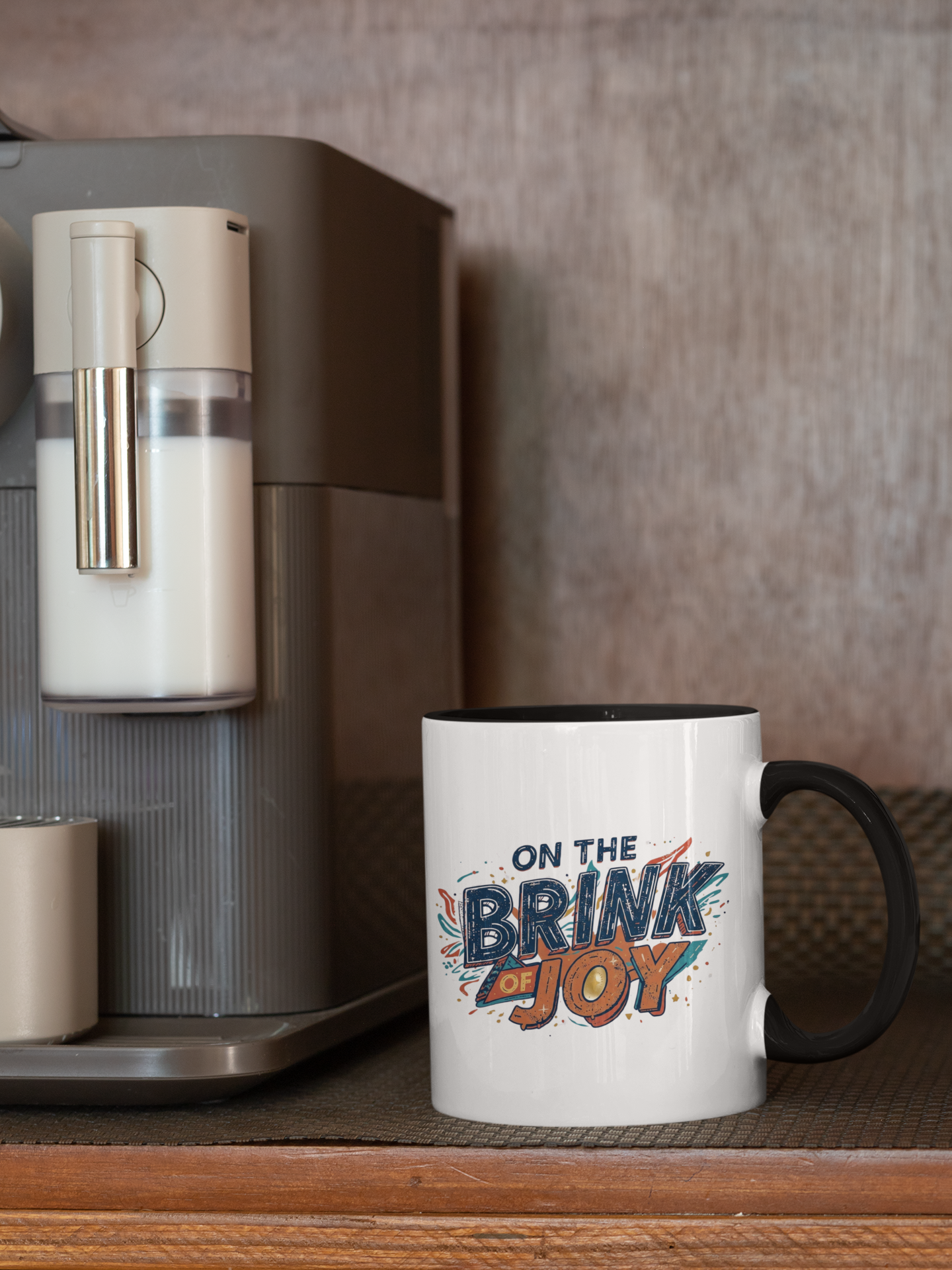 Abstract Typography Bright Accent Mug | 11oz Bold Accent Coffee Mug | On the BRINK of JOY