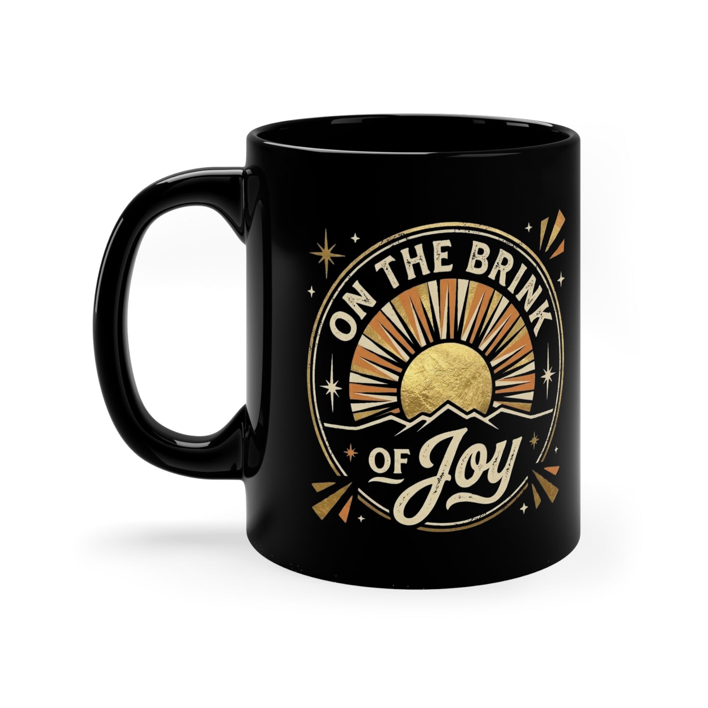 Retro Sunrise Coffee Mug | Vintage Mountain Sunrise Ceramic Mug | On the BRINK of JOY