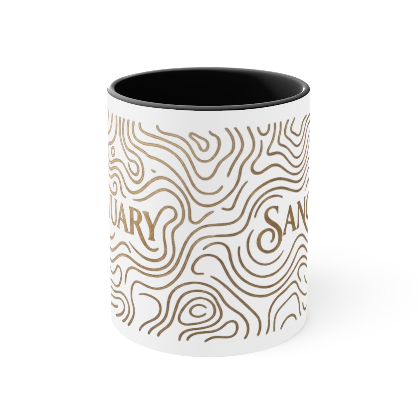 Sanctuary Accent Mug | Gold Line Art Coffee Mug | On the BRINK of JOY