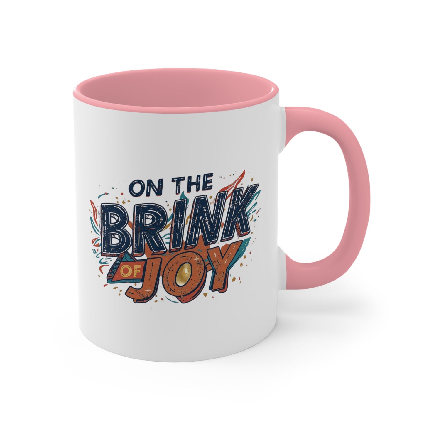 Abstract Typography Bright Accent Mug | 11oz Bold Accent Coffee Mug | On the BRINK of JOY