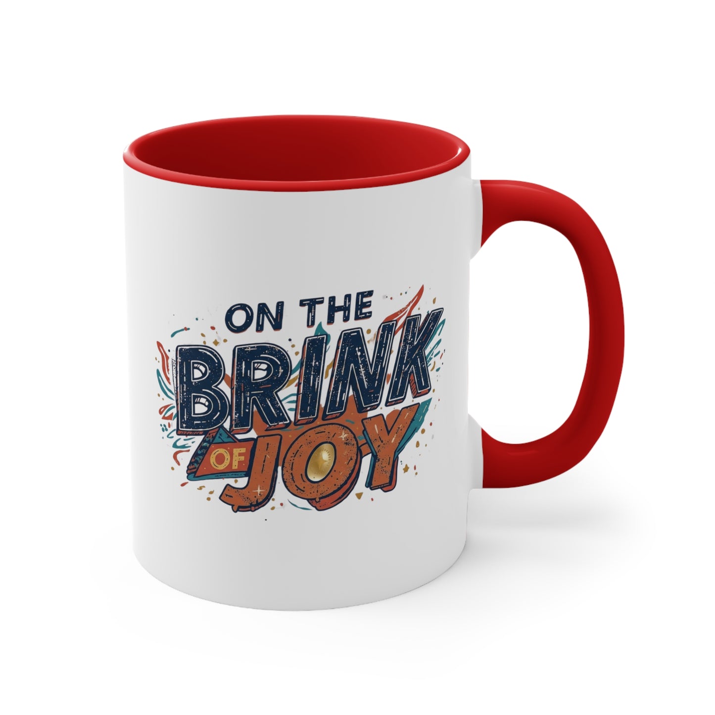 Abstract Typography Bright Accent Mug | 11oz Bold Accent Coffee Mug | On the BRINK of JOY