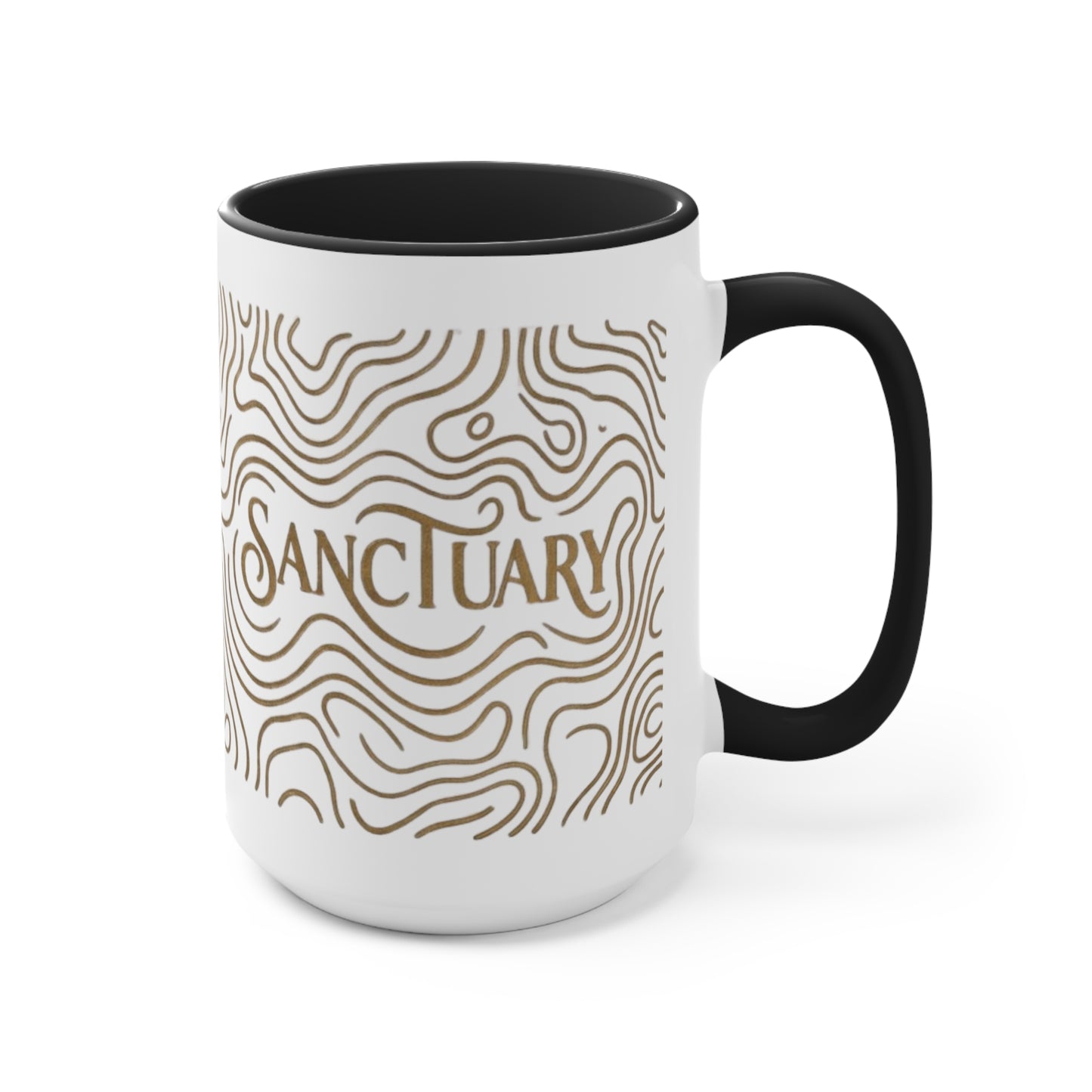 Sanctuary Accent Mug | Gold Line Art Coffee Mug | On the BRINK of JOY