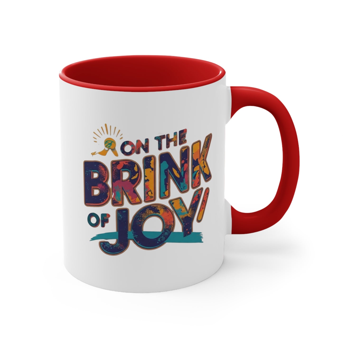 Abstract Typography Accent Mug | 11oz Bold Accent Coffee Mug | On the BRINK of JOY