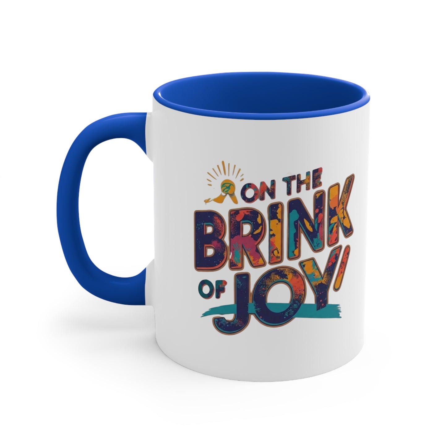 Abstract Typography Accent Mug | 11oz Color Accent Coffee Mug | On the BRINK of JOY